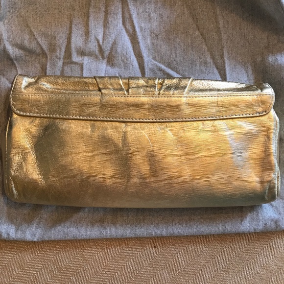 Gold Lauren Merkin “Caroline” Leather Clutch - Picture 4 of 4